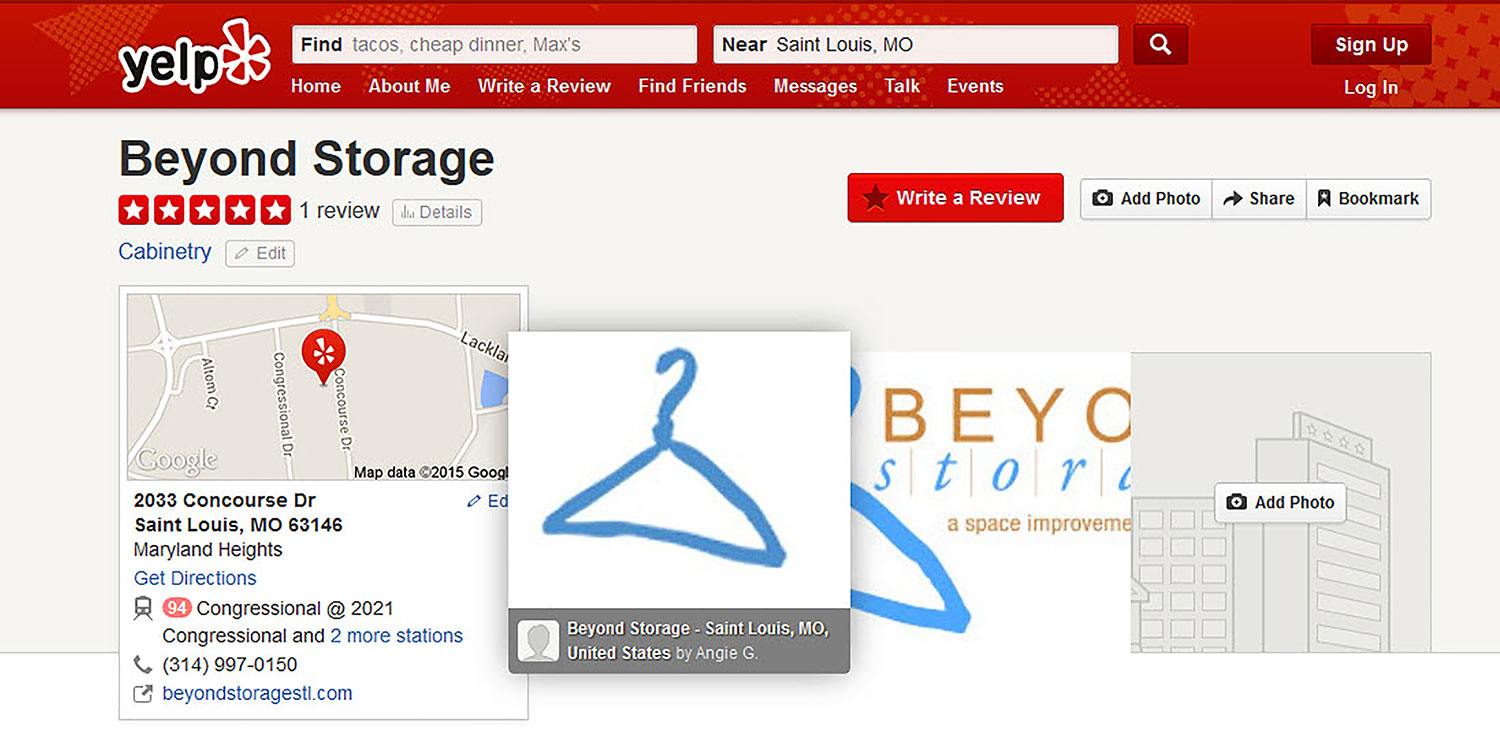 Beyond Storage - Yelp Profile