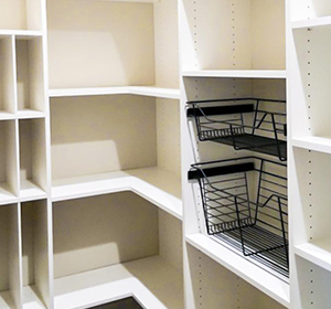 Slanted Shelves with Stoppers - Beyond Storage Closets & Pantries