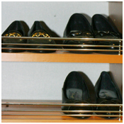 Slanted Shelves with Stoppers - Beyond Storage Closets & Pantries