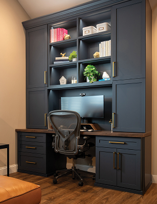 custom desk with side cabinets