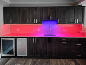 Long Wet Bar with Multi-Color Lights