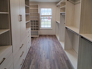 walk in custom closet system with window