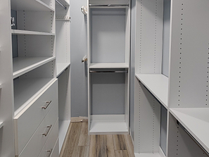 Gray and white diy custom closet walk in
